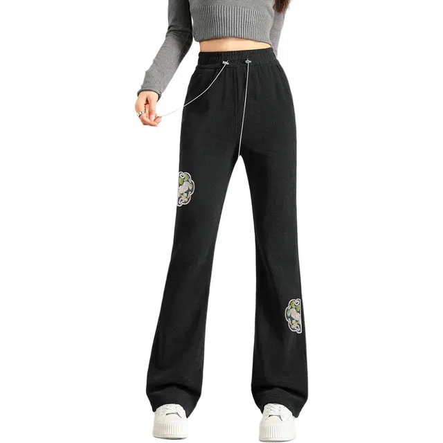 法文箱子 显瘦百搭垂感修身新中式喇叭裤高腰长裤休闲裤 女款