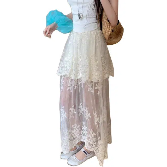 哒头下雨不愁 时尚舒适高腰气质百搭优雅休闲长裙 女款