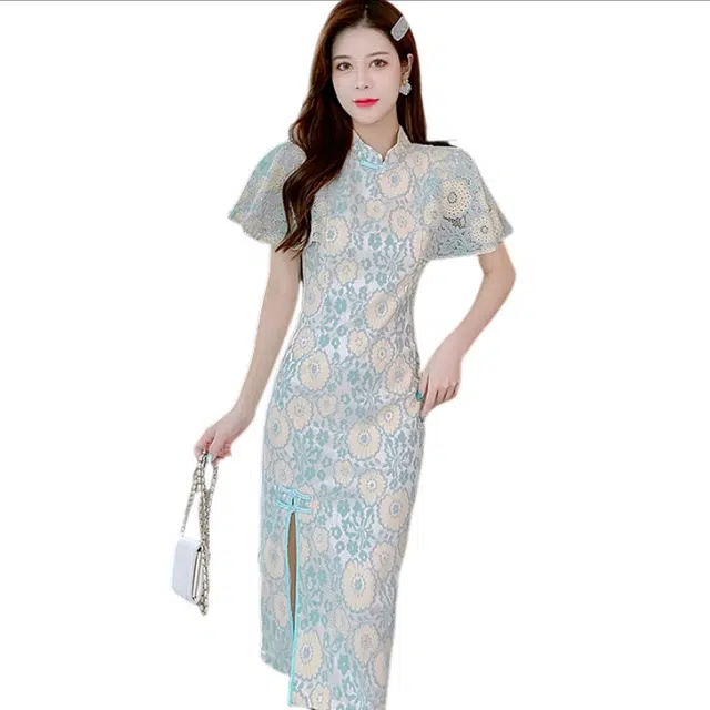 丝絮丝绸 通勤简约舒适百搭休闲短袖连衣裙 女款