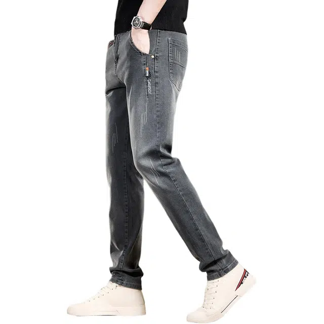贵色 高端韩版修身弹力潮牌复古水洗长裤牛仔裤 男女同款