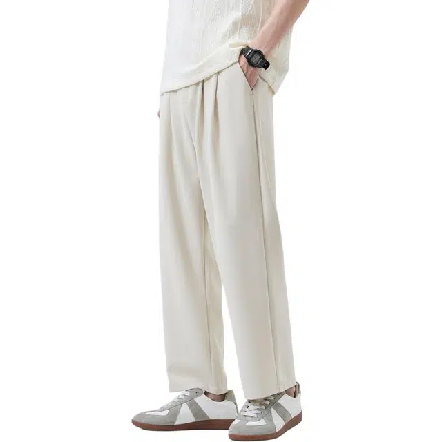 隐狼世家 九分裤子直筒宽松百搭阔腿通勤小西裤休闲裤 男款