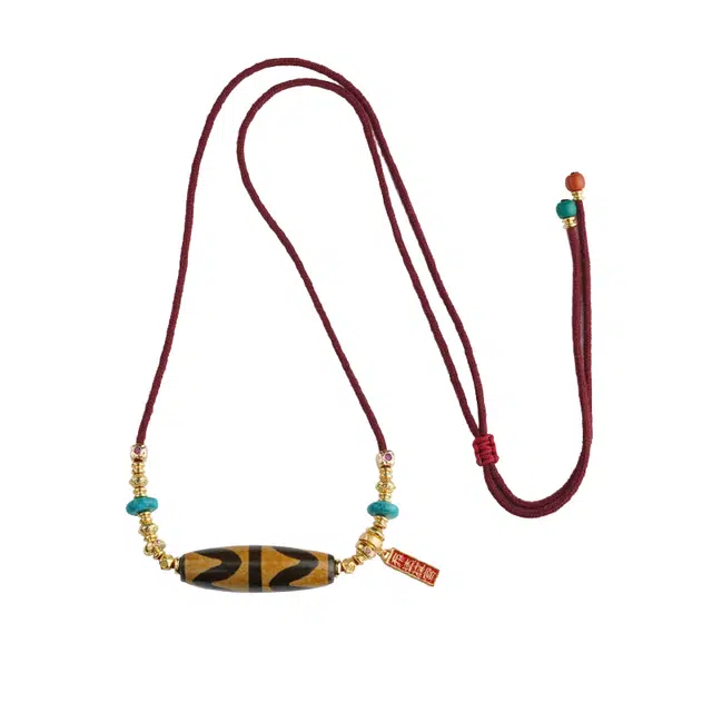 布达拉宫 九眼天珠琉璃贵人天珠#好运 玛瑙 项链 男女同款情侣款