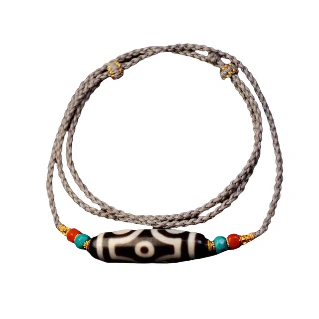 玉临门 国风招财进宝六眼天珠 时尚设计天珠首饰 玛瑙 项链 男女同款情侣款