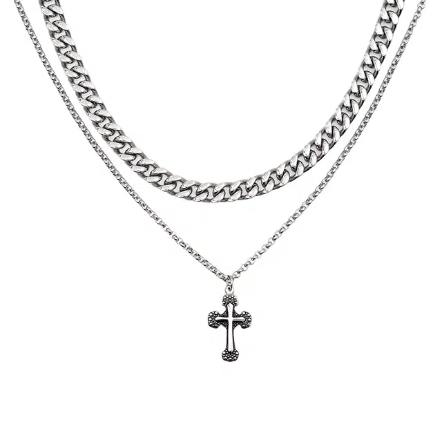 暖瞳 嘻哈风小众设计冷淡风 钛钢 项链 男款