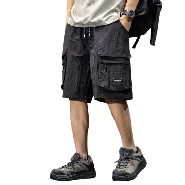 路杰邦 美式速干五分裤薄款大码户外运动防水直筒工装短裤 男款