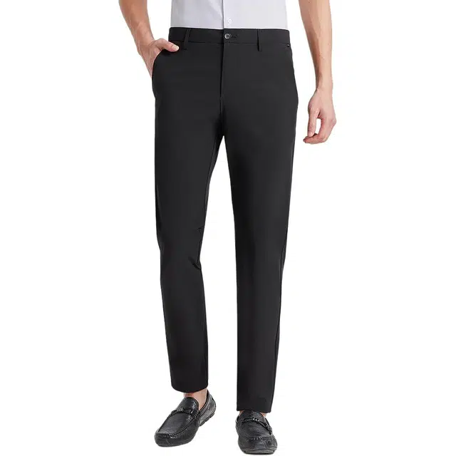 利郎 修身轻薄款凉感纯色商务中腰直筒休闲裤 男款