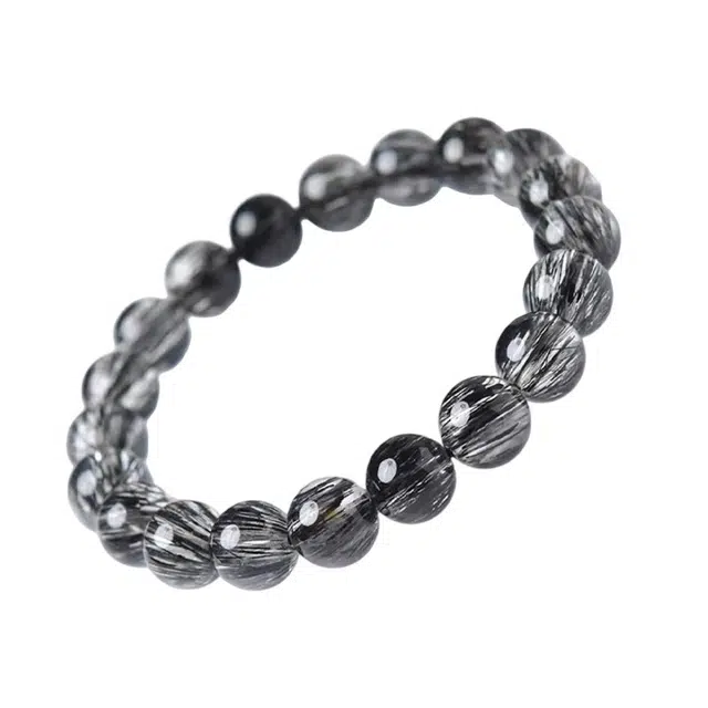 千叶珠宝 聚宝盆精致巨美天然 黑发晶 手串 男女同款情侣款