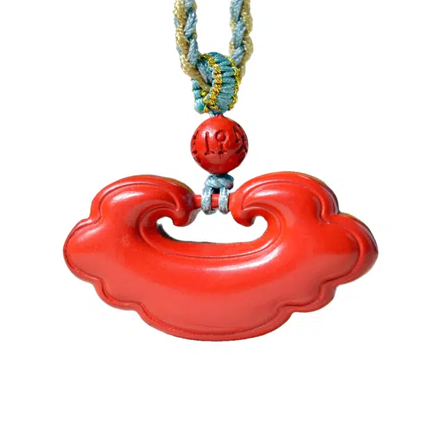 静汝玉 祥云如意锁#好运帝王砂 朱砂 项链 男女同款情侣款