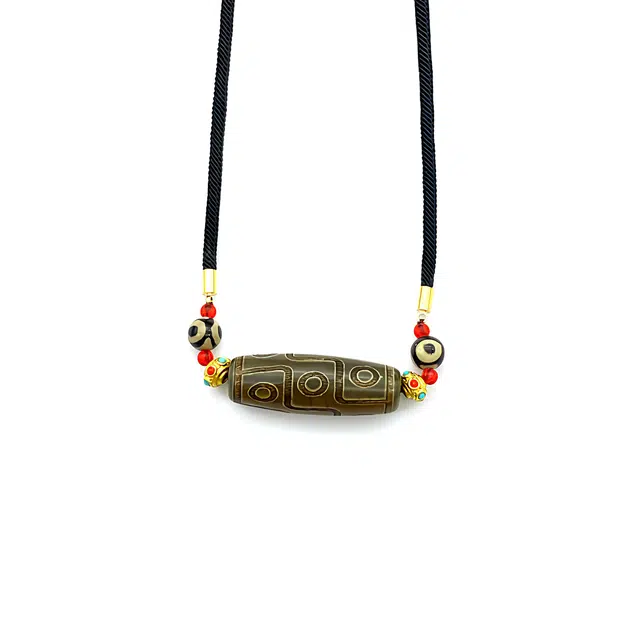 玉临门 新中式 复古 民族风 九眼天珠 玛瑙 项链 男女同款情侣款