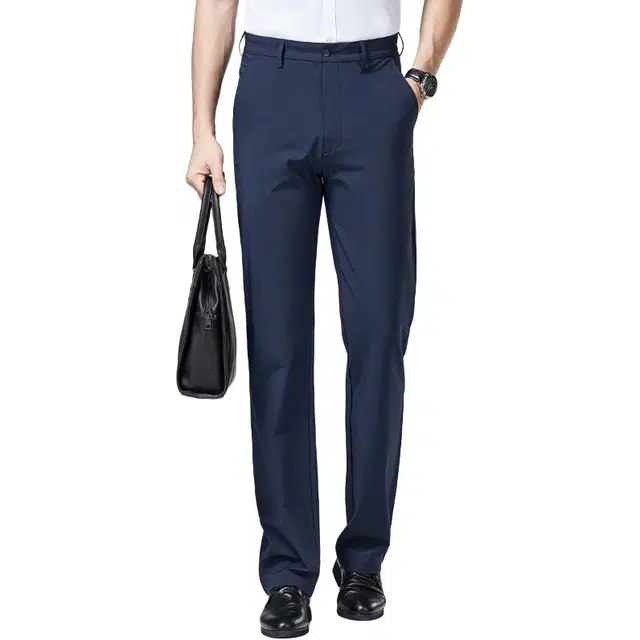 佛朗尼·齐拉 商务纯色透气休闲裤 男款 藏青色