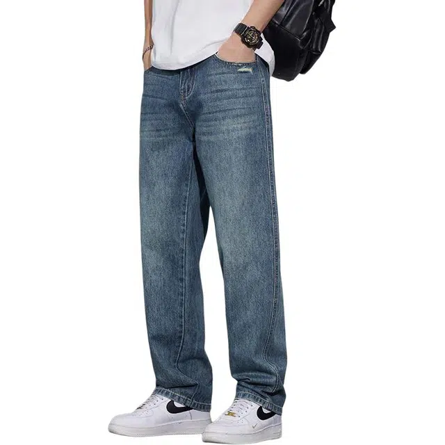 宝米卡 美式直筒宽松工装潮牌休闲长裤牛仔裤 男女同款