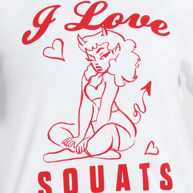 GYMSHARK I Love Squats Graphic Oversized logo T
