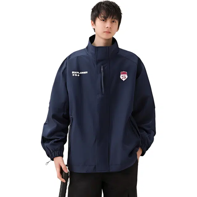 中国航天 美式潮流学院风户外飞行员痞帅男生宽松百搭舒适运动防风防水潮牌时尚高级休闲情侣款棒球服长袖拉链外套夹克 男女同款