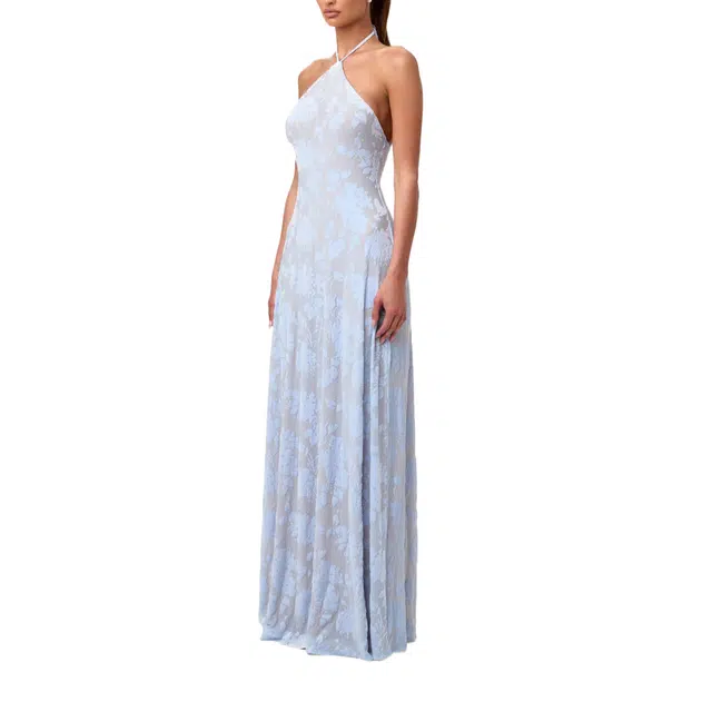 NAKED WARDROBE Burnout Print Halter Maxi Dress