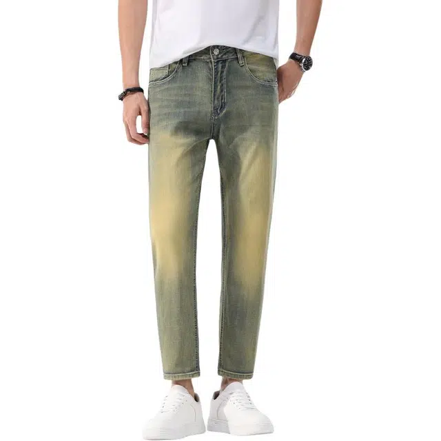 吉肯蒂 潮牌痞帅夏季薄款修身小脚高端弹力长裤牛仔裤 男款