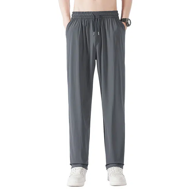 老爷车 冰氧高弹轻薄冰丝松紧腰宽松运动休闲裤 男款