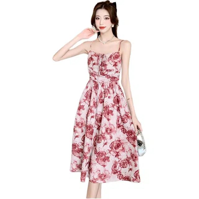 哒头下雨不愁 休闲舒适时尚百搭吊带连衣裙 女款