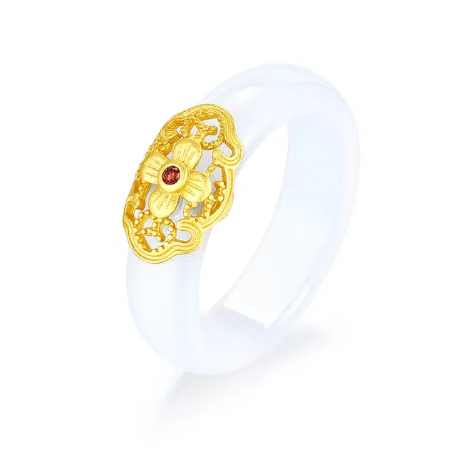 老庙 花开锦绣 新中式时尚复古简约百搭#好运 玛瑙 戒指 女款