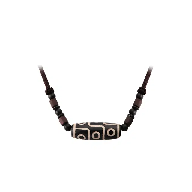 玉临门 新中式吉祥平安招财藏式九眼天珠转运编织链 玛瑙 项链 男女同款情侣款