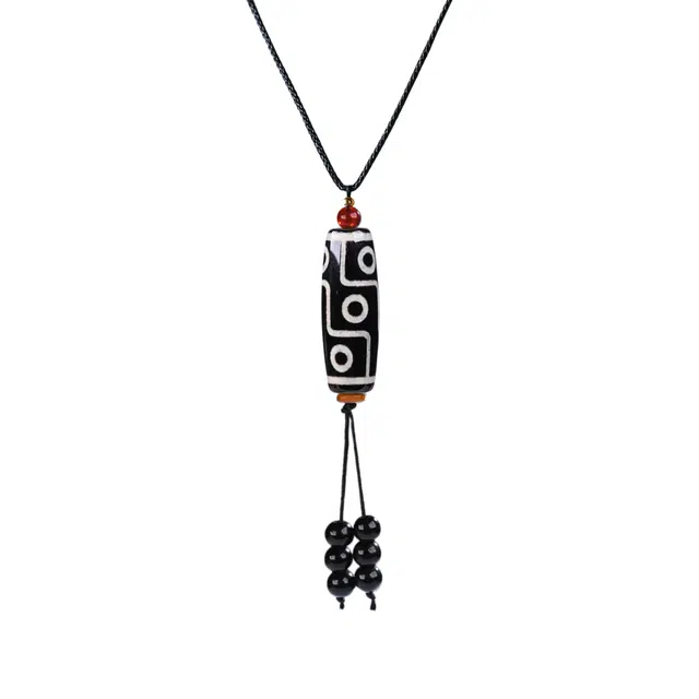 素于 好饰成双转运珠吉祥如意藏式九眼天珠百搭佛系八方来财平安喜乐国潮#好运 黑檀 项链 男女同款情侣款