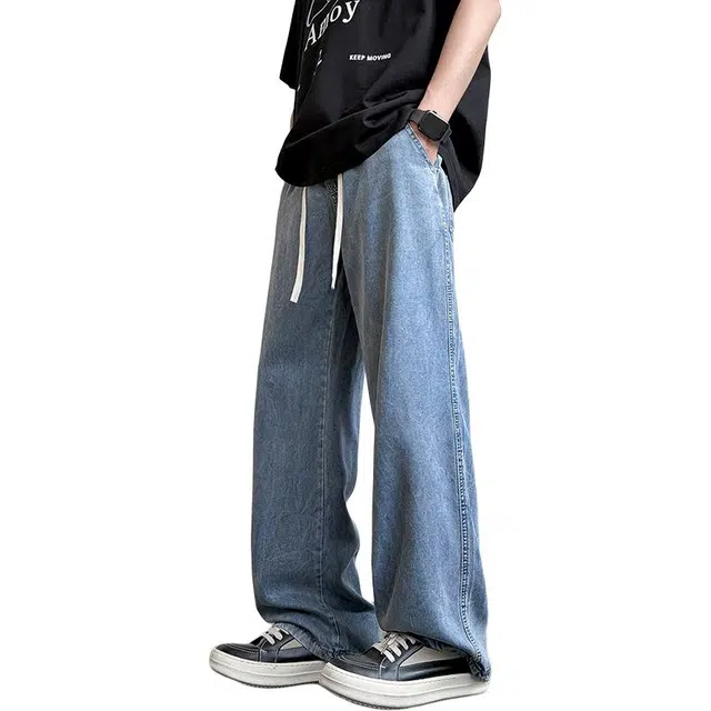 童先森 复古直筒莱赛尔速干牛仔裤 男女同款