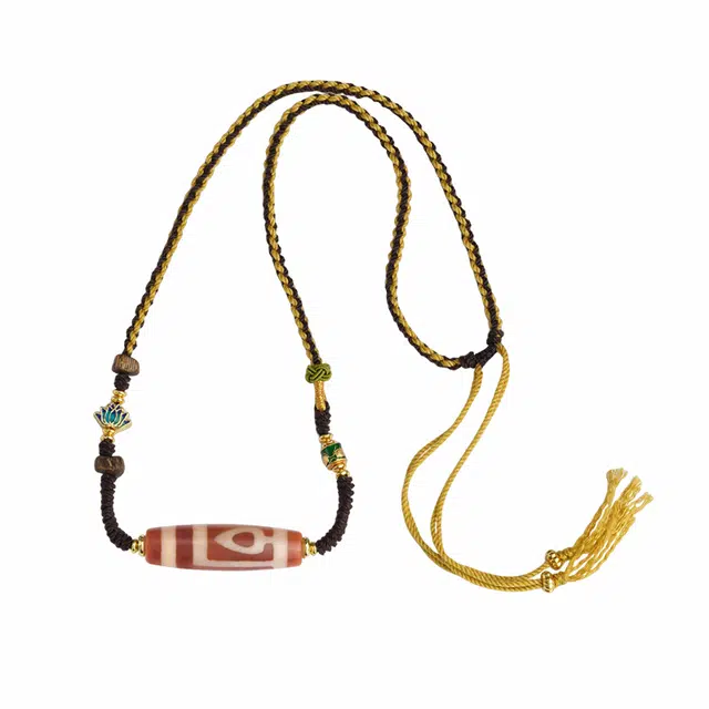 布达拉宫 红肉二眼天珠藏式民族风编绳小众 玛瑙 项链 男女同款情侣款