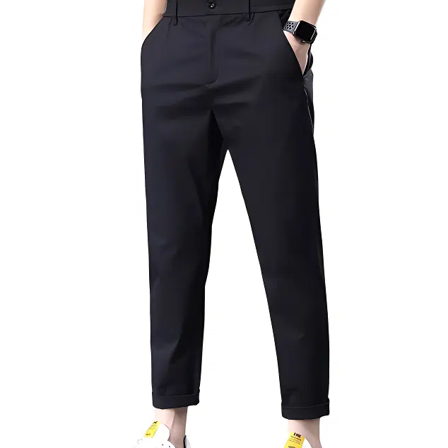 华夏儿女 薄款美式宽松直筒弹力运动百搭九分休闲裤 男女同款