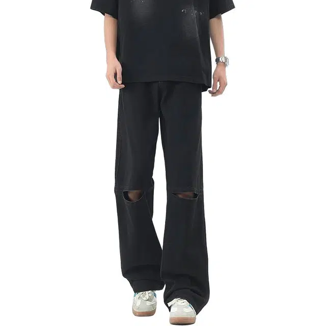 童先森 潮牌美式直筒宽松休闲长裤牛仔裤 男款