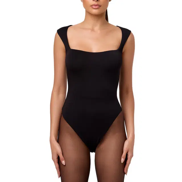 NAKED WARDROBE Tank Scoop Neck Bodysuit Micro Modal
