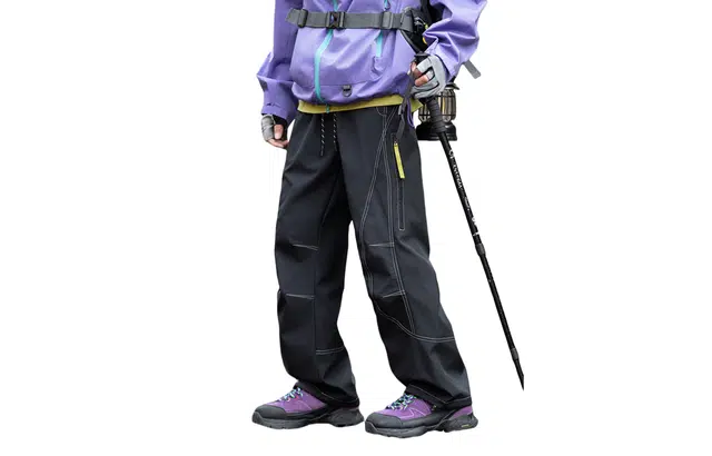 木林森 登山日常通勤野营直筒中腰宽松纯色山系户外风系带长裤休闲裤 男女同款