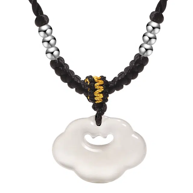 帝苏行 如意祥云平安锁 新中式国潮 吉祥如意平安顺遂 简约小众设计 玉髓 项链 女款