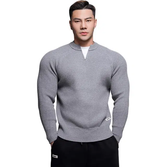 墨立方 高弹力亲肤贴身穿着柔软不扎肉针织衫 男款