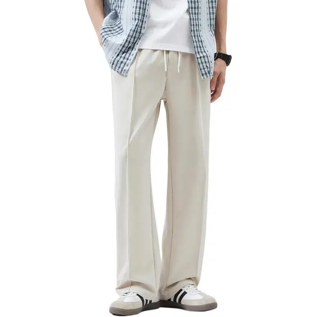 童先森 潮牌百搭宽松阔腿裤子轻薄舒适港风休闲裤 男款