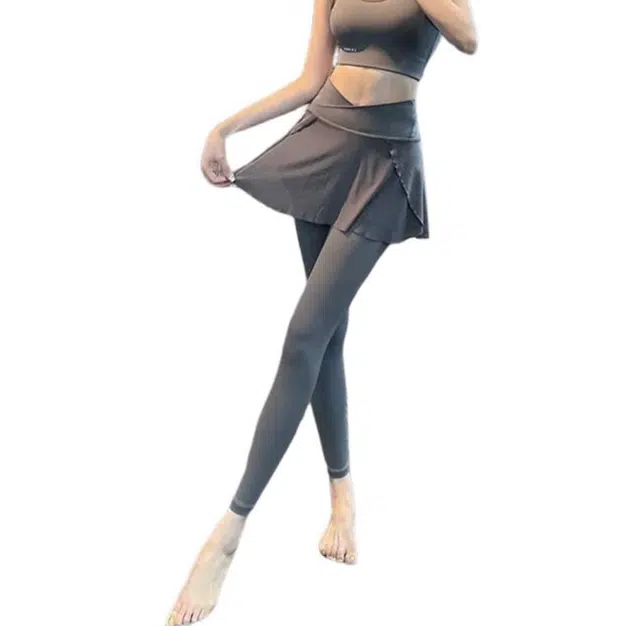 怪力萝莉  假两件高腰提臀运动健身  瑜伽长裤  女款