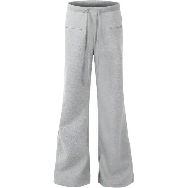 小卷要加油 微喇高腰垂感抽绳直筒休闲裤 女款