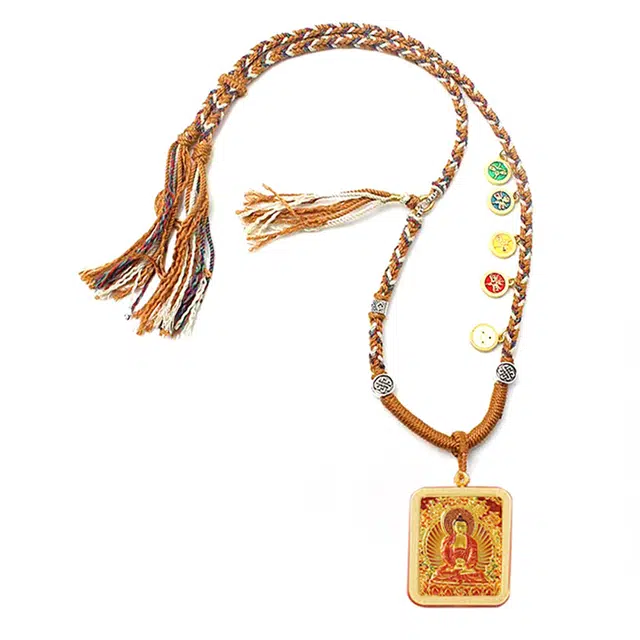 【蛇年本命佛】 玉临门 好事花生 龙五爷 双面立体唐卡 八大守护神 前世今生钛钢佛牌吊坠 #好运 合金 项链 男女同款情侣款