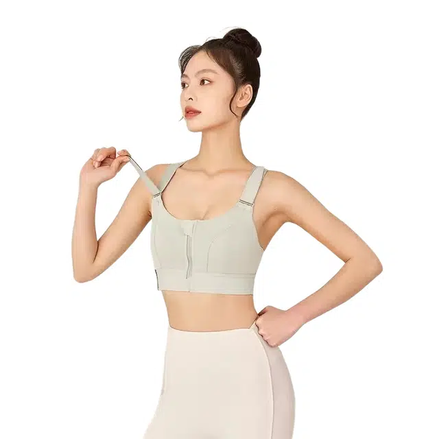 怪力萝莉  一体式前可调节高强度防震大码运动跑步健身美女内衣文胸  瑜伽背心
