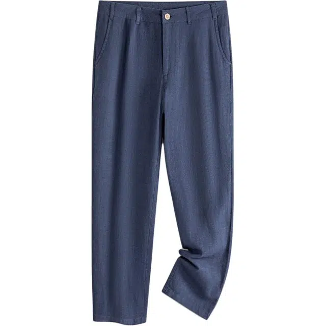 太子龍 苎麻裤子男士夏季清爽薄款垂感宽松直筒棉麻长裤男夏天休闲裤 男女同款