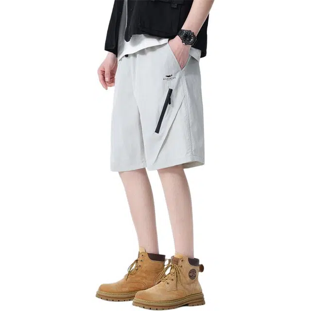 大白鲨 宽松纯色潮流百搭五分休闲短裤 男款