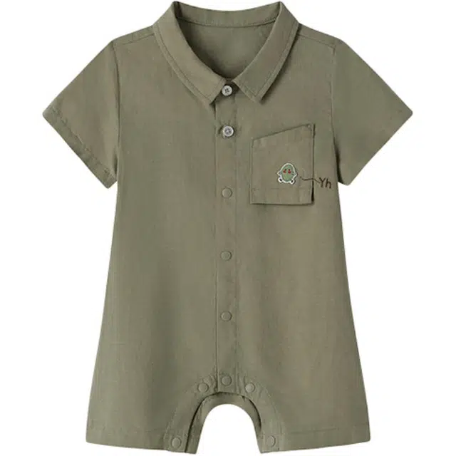 英氏连体衣 翻领透气时尚舒适短袖 婴幼童