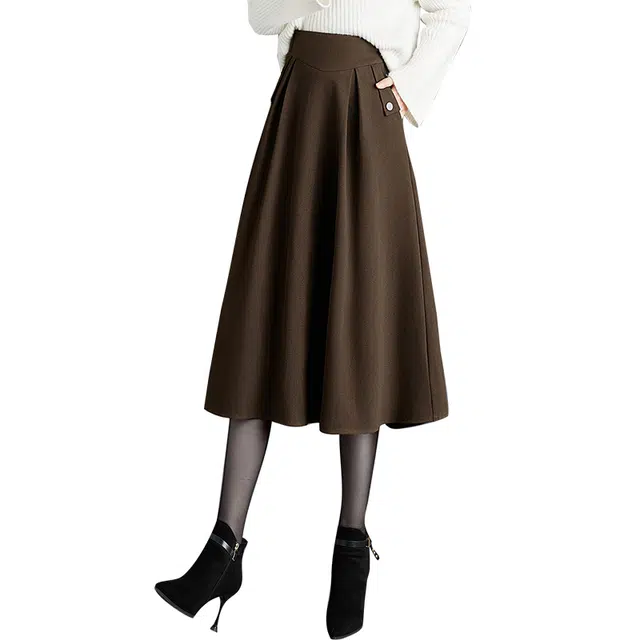 她池 高腰半身裙气质活力休闲长裙