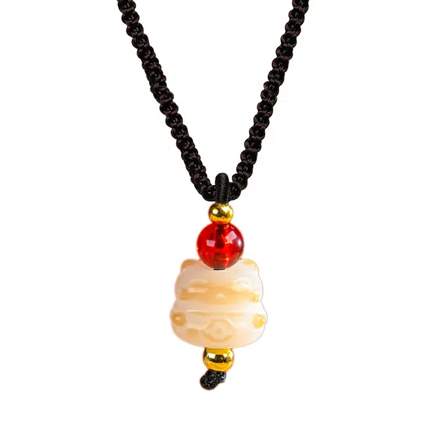 絮物 国风新中式招财猫文玩吊坠招财转运考试考研考公上岸转运珠#好运学生党必备逢考必过 白玉菩提 项链 男女同款情侣款