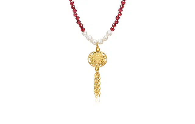 印象瑞红 新中式轻奢高级优雅气质大气 石榴石 项链 男女同款情侣款 礼盒装