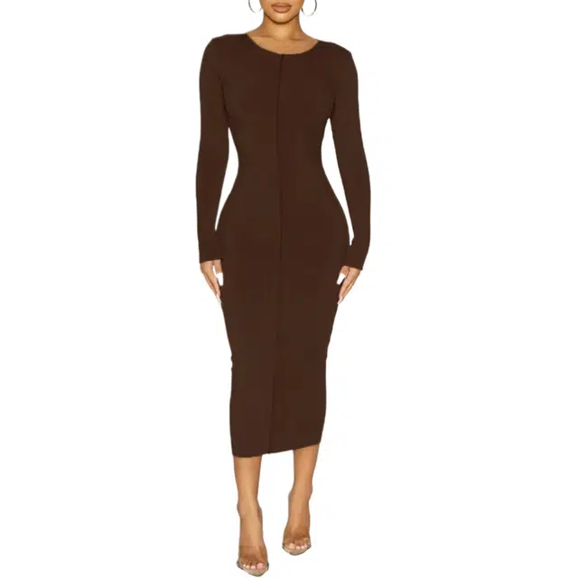 NAKED WARDROBE Snatched Contour Midi Dress