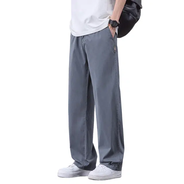 协协乐 冰丝宽松直筒垂顺休闲长裤夏季牛仔裤 男款