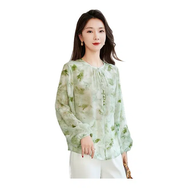 水墨佳人 桑蚕丝长袖衬衫 女款