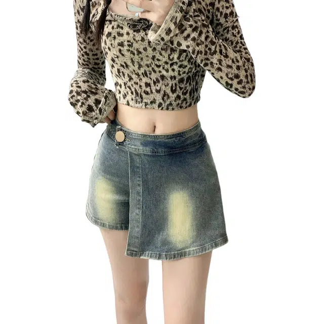 哒头下雨不愁 舒适时尚百搭休闲牛仔短裙 女款