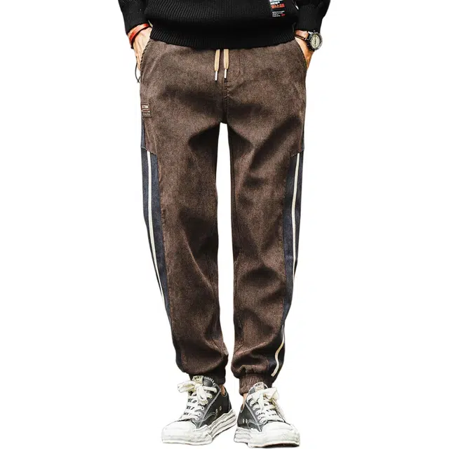 格蓝鹿 薄款宽松微弹休闲裤 男款 咖啡