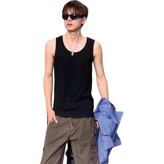 单爵 美式坎肩凉感速干无袖健身运动汗衫背心 男女同款