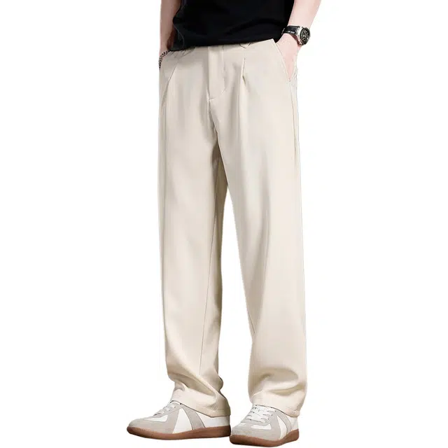 贵色 薄款浅色简约户外西裤透气抗皱百搭都市极简主义剪裁长裤日系高端垂感阔腿休闲裤 男女同款